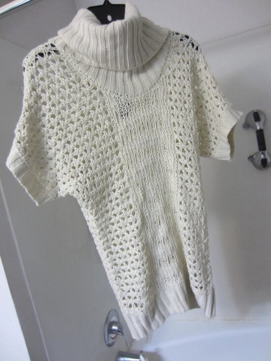 Miss Me Sweaters - women's short sleeved sweater Miss Me Size S beige color